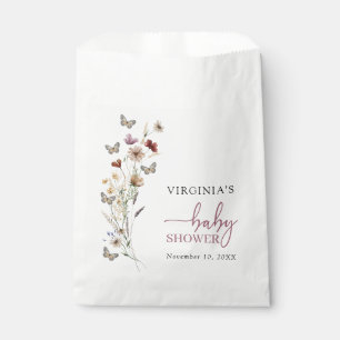 Pink Boho Wildflower Baby Shower Favor Bag
