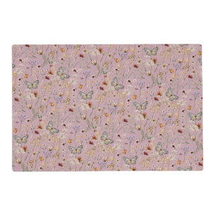 Pink Boho Wildflowers Placemat