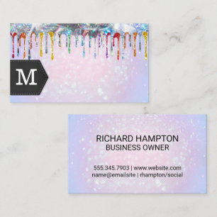 Pink Bokeh Glamour Glitter Business Card