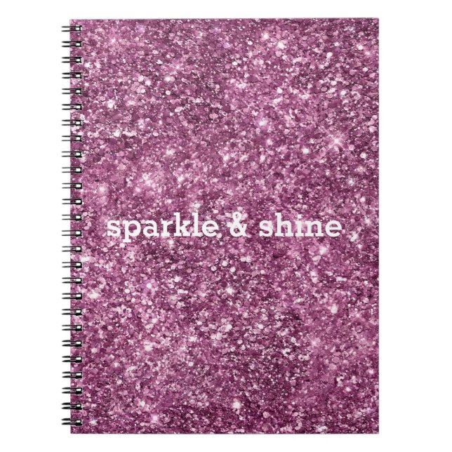 Pink Bokeh Glitter Notebook (Front)