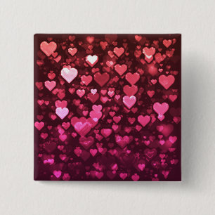 Pink Bokeh Hearts Digital Background Wallpaper Button