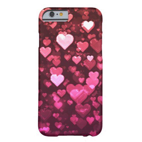 Pink Bokeh Hearts Digital Background Wallpaper Barely There iPhone 6 Case