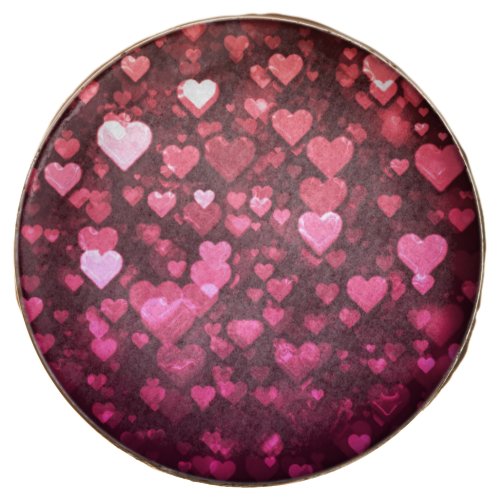 Pink Bokeh Hearts Digital Background Wallpaper Chocolate Covered Oreo