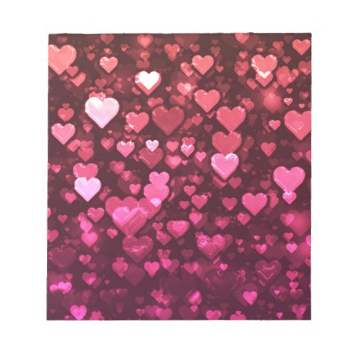 Pink Bokeh Hearts Digital Background Wallpaper Notepad
