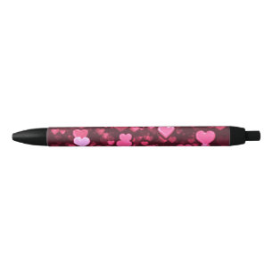 Pink Bokeh Hearts Digital Background Wallpaper Pen