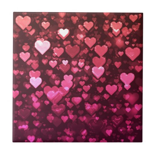 Pink Bokeh Hearts Digital Background Wallpaper Tile