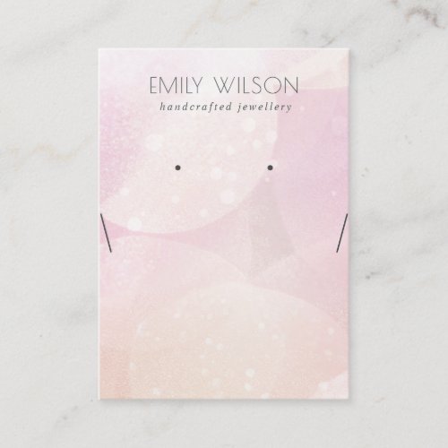 Pink Bokeh Holographic Earring Necklace Display Business Card