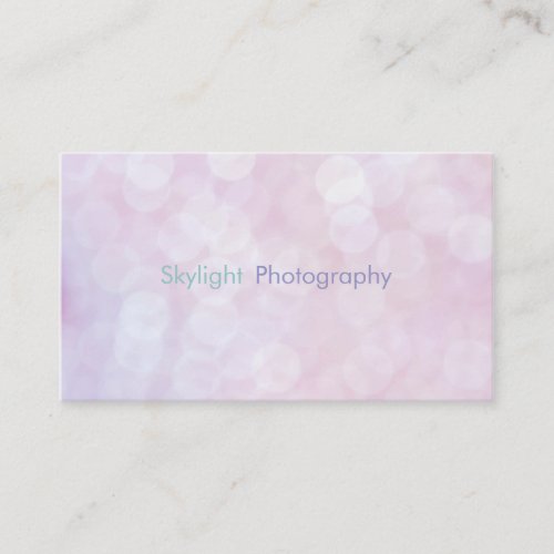 Pink Bokeh Photography Business Cards