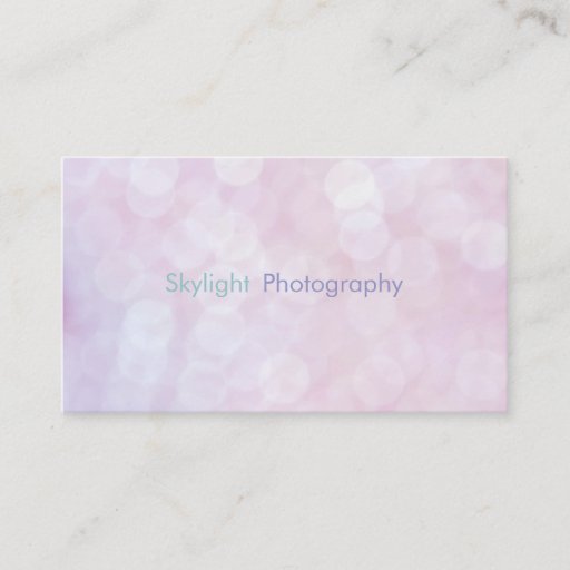 Customizable Pink Bokeh Photography Business Cards