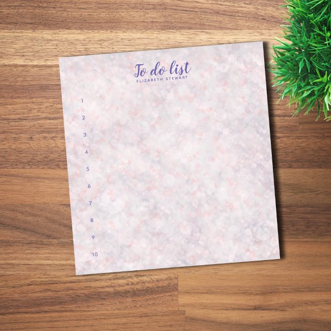 Pink Bokeh Script To-Do List Notepad (Creator Uploaded)