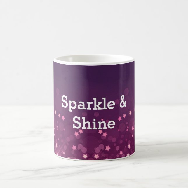 Pink Bokeh Stars Coffee Mug (Center)