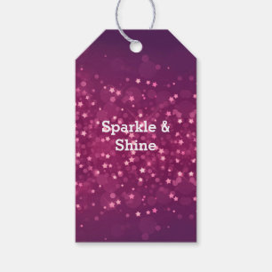 Pink Bokeh Stars Gift Tags