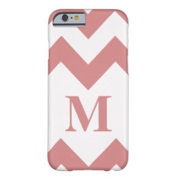 Pink Bold Chevron with monogram Barely There iPhone 6 Case