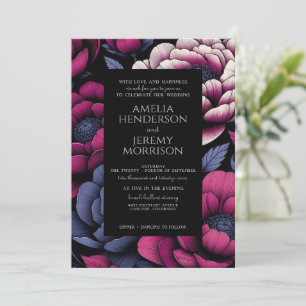 Pink Bold Floral with QR Code Invitation