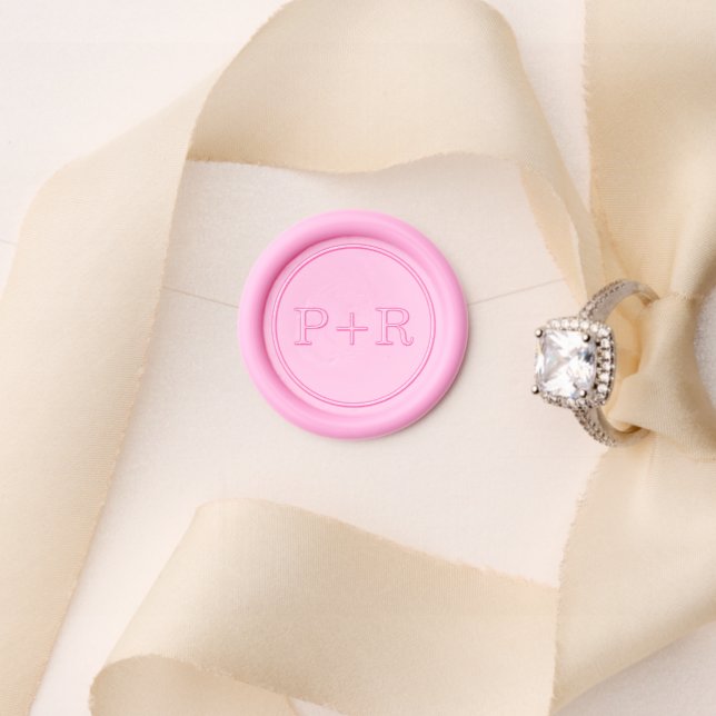 Pink Bold Initials Wedding Wax Seal Stamp (Insitu (Wedding))