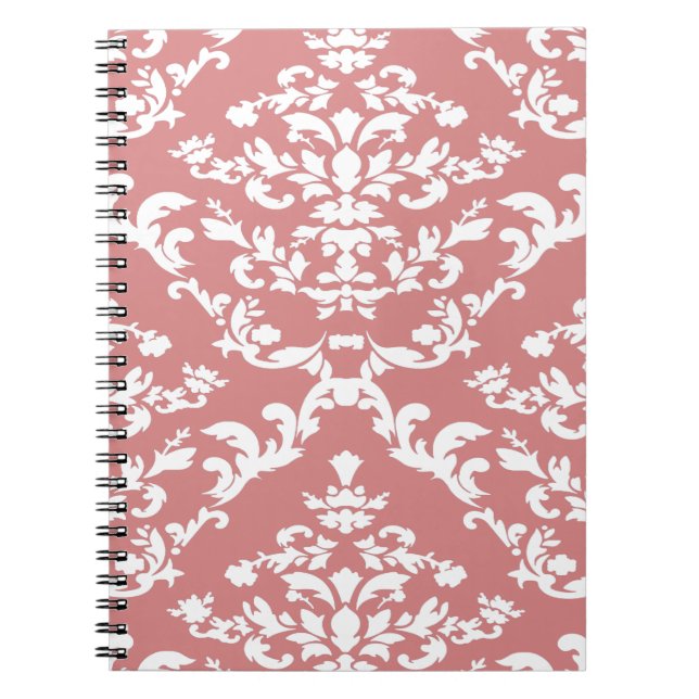 Pink Bold Mod Damask Notebook (Front)
