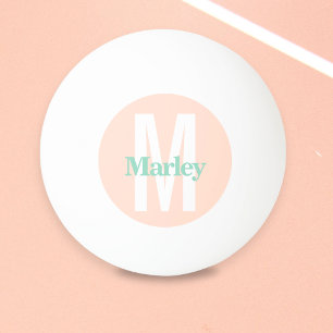 Pink Bold Monogram Name Personalized Ping Pong Ball