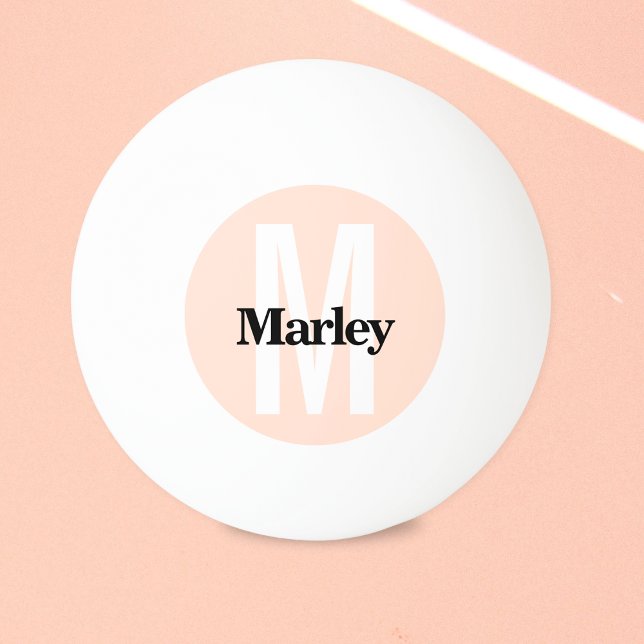 Pink Bold Monogram Name Personalized Ping Pong Ball (Creator Uploaded)