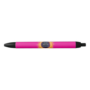 Pink Bold Watercolor Total Solar Eclipse 2026 Name Pen