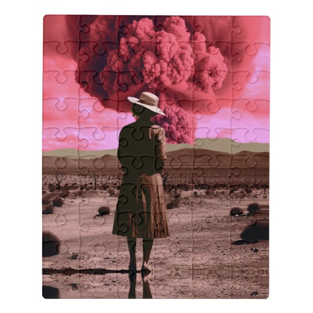 Pink bomb smoke vintage dystopia jigsaw puzzle (Puzzle Vertical)
