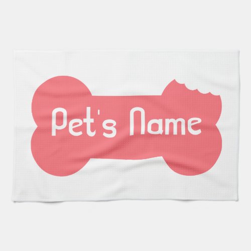 Pink Bone personalized Dog Kitchen Towel