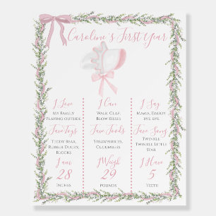 Pink Bonnet Preppy Girl Southern Baby Shower Foam Board