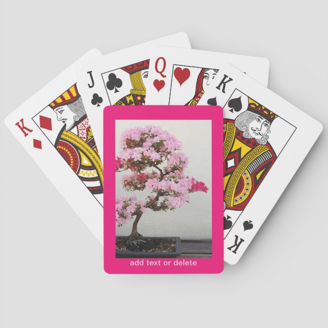 Pink Bonsai Tree Poker Cards (Back)