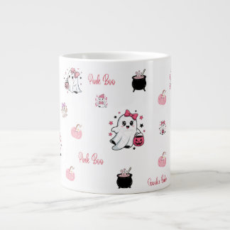 Pink Boo Cute Ghost Halloween Coffee Cup