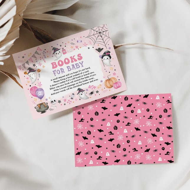Pink Boo Halloween Ghosts Books for Baby Girl Enclosure Card (Creator Uploaded)