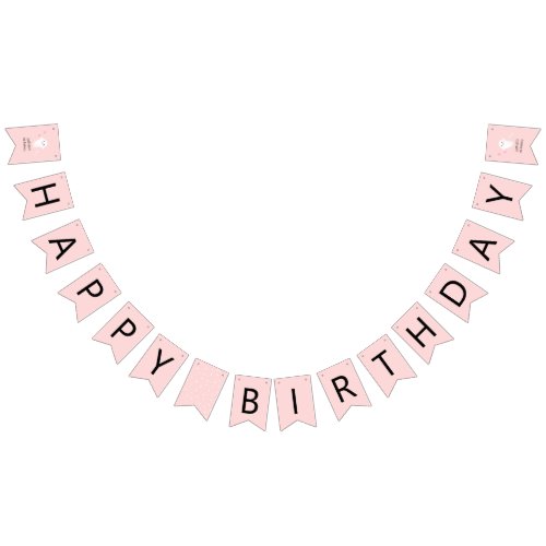 Pink Boo Happy Birthday Party Decor  Bunting Flags