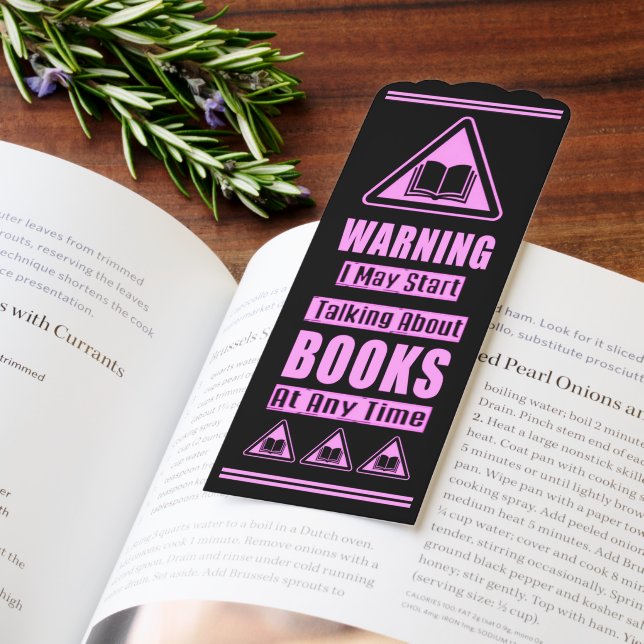 Pink Book Lovers Warning Sign Bookmarks (Book)