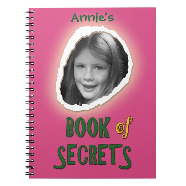 Pink Book of Secrets with Custom Photo and Name (Front)