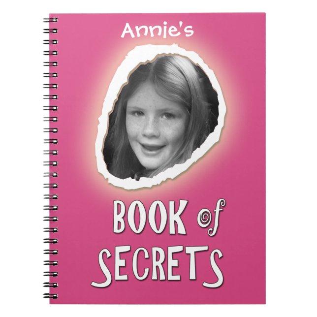Pink Book of Secrets with Custom Photo and Name (Front)