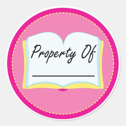 Pink Book Property Of Reading Bookplates