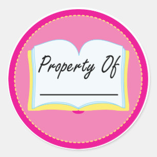 Pink Book Property Of Reading Bookplates