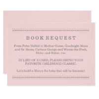Pink Book Request | Baby Shower Enclosure Card
