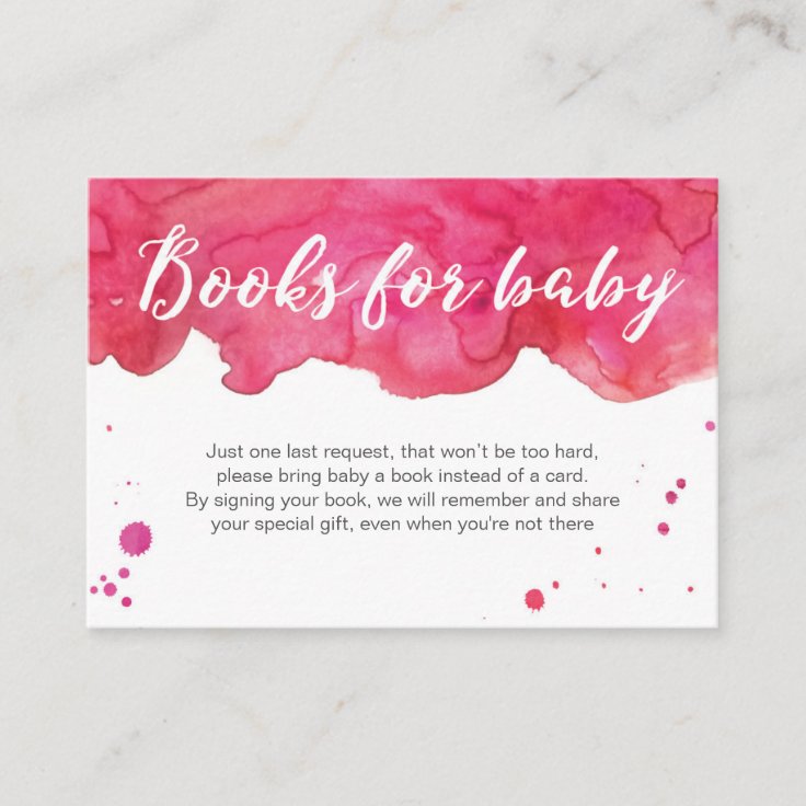 Pink Book Request Baby Shower Invitation Card Zazzle
