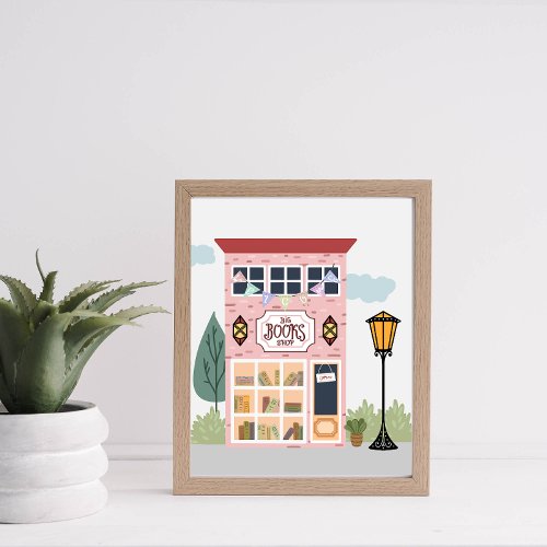 Pink Book shop in Summer Poster