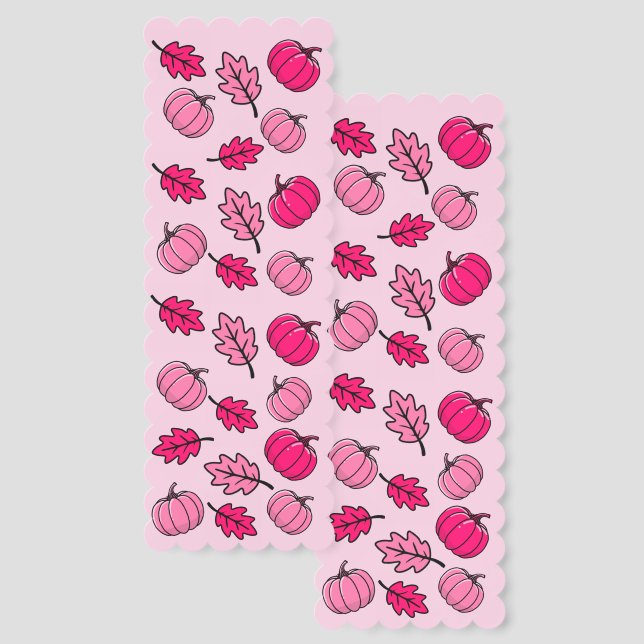Pink Bookmark For Fall-Autumn aesthetic accessory (Front & Back)