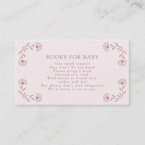 Pink Books For Baby Card