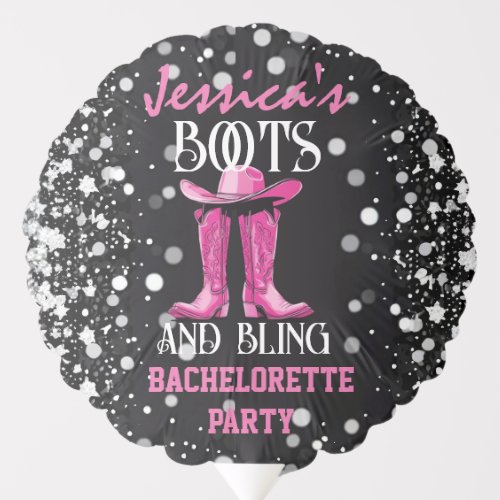 Pink Boots and Bling Bachelorette Party Balloon