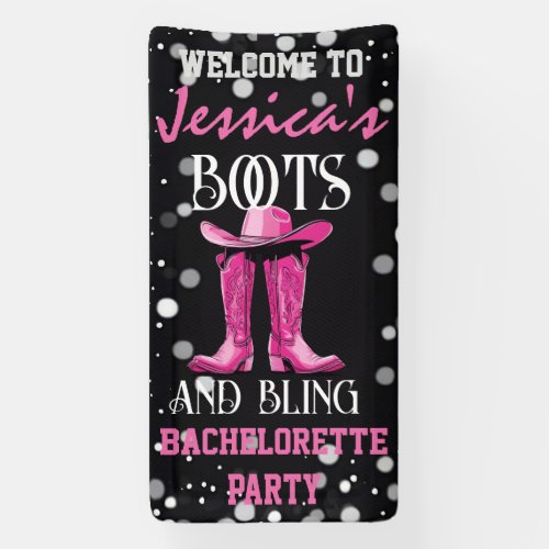 Pink Boots and Bling Bachelorette Party Banner