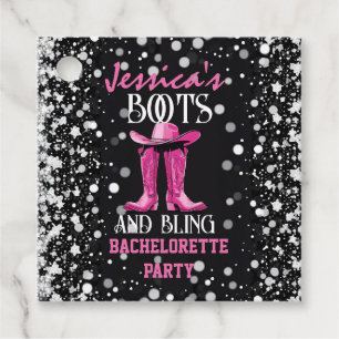 Pink Boots and Bling Bachelorette Party Favor Tags
