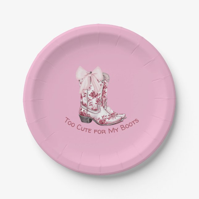 Pink Boots and Bows plates (Front)