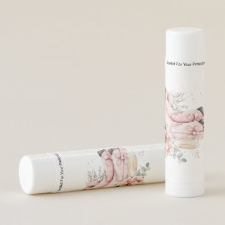 Pink Boots & Bubbly Champagne Glass Bridal Shower Lip Balm