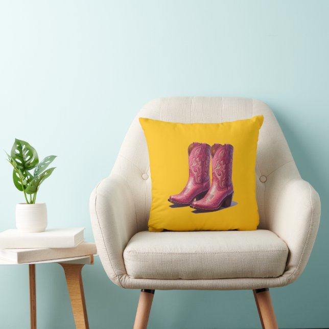 Pink boots pillow! throw pillow (Chair)
