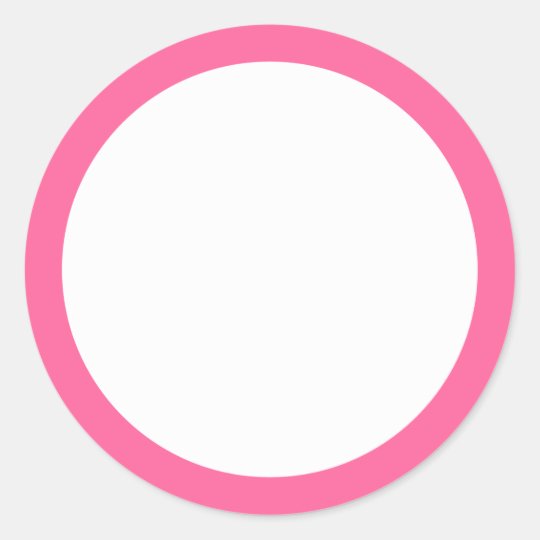 Pink border blank classic round sticker | Zazzle.com