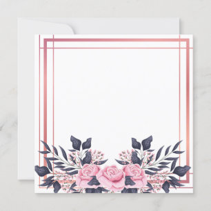 Pink Border Floral Bouquet Invitation