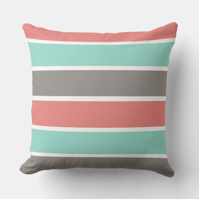 Pink Border Line Pattern Graphic Throw Pillow (Front)