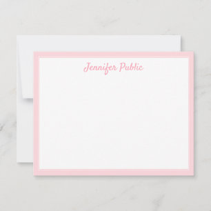 Pink Border Modern Template Hand Script Name Text